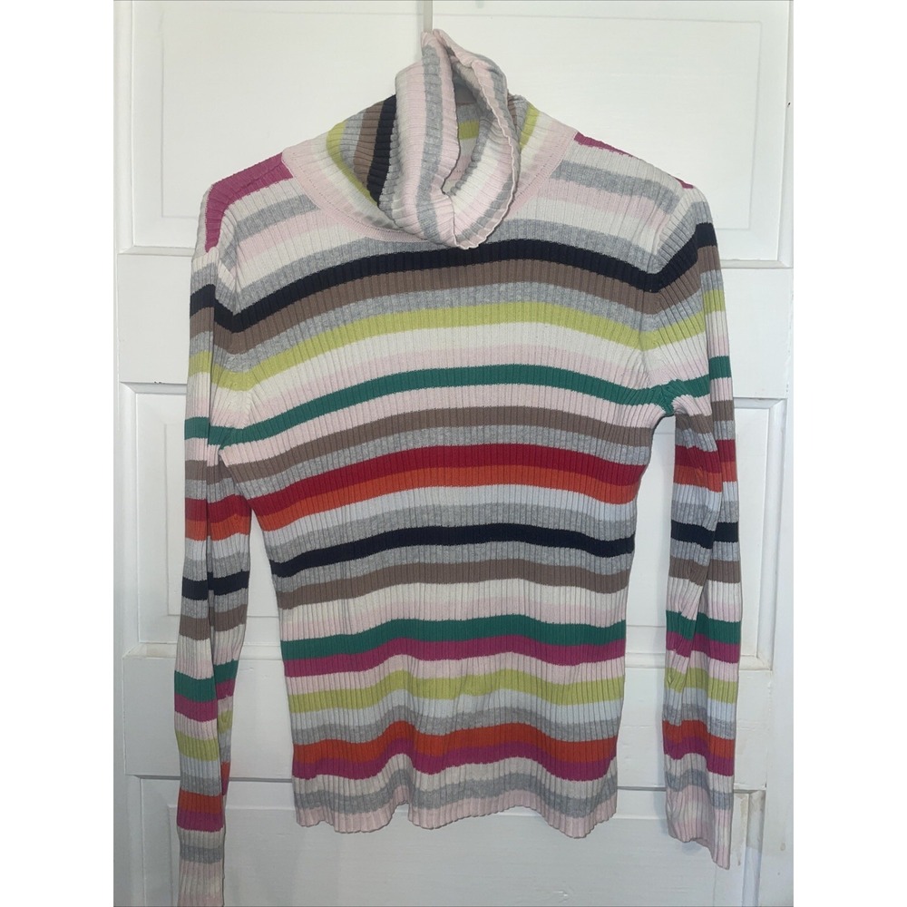 St Johns‎ Bay Y2K Striped Fitted Turtle Neck Small